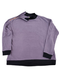 Womens Purple and Navy Zipper Neck Sparkle Hem Sweatshirt Shirt Top Sweater