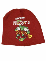 Shopkins Girls Red Strawberry Beanie Sweet Little Blossom Stocking Cap Hat