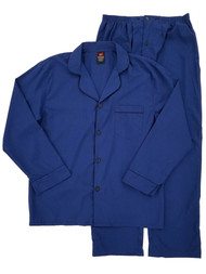 Hanes Mens 2-Piece Dark Blue Woven Sleepwear Pajama Set Sleep Set