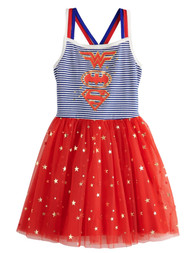 DC Super Hero Girls Wonder Women Batgirl Supergirl Red & Blue Dress