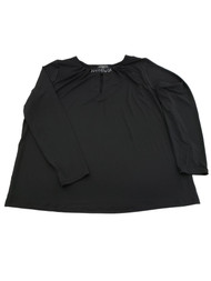 Womens Plus Black Jewelled Collar Neck Keyhole Front Dressy Top Tee T-Shirt 0X