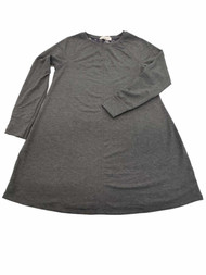 Womens Charcoal Grey Lace Long Sleeve Tunic T-Shirt Tee Shirt Top L