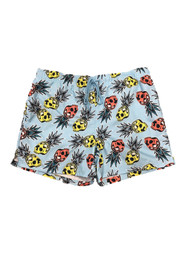 Mens Blue Skull Pineapple Orange Yellow Swim Trunks