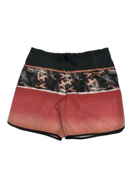 Mens Gray Salmon Striped Board Shorts Swim Trunks 2X-Large