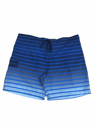 Mens Blue Fade Gray Striped Board Shorts E-Board Swim Trunks 3X-Large