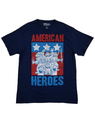 Nickelodeon Mens Navy Teenage Mutant Ninja Turtles American Heroes T-Shirt