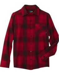 Boys Red & Black Plaid Long Sleeve Button Down Shirt Button Front Shirt