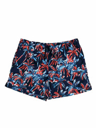 Mens Red White Blue Palm Trees Paradise Swim Swimming Trunks Shorts