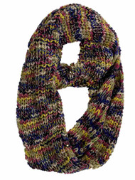 Womens Blue & Pink Gold Sparkle Loop Knit Infinity Eternity Scarf Multi Color