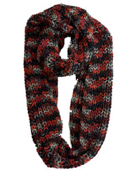 Womens Red Grey & Black Silver Sparkle Loop Knit Infinity Eternity Scarf Multi Color