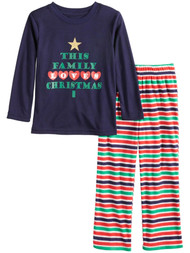 Boys Blue This Family Loves Christmas Holiday Pajama Sleep Set