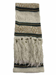 Womens Cream Green & Tan Speckle Fringe Scarf
