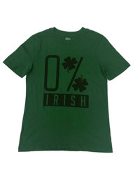 Mens Green 0% Zero Percent Irish Shamrock Saint Patrick's Day T-Shirt Medium