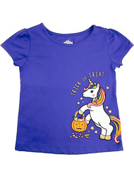 Toddler Girls Purple Glitter Unicorn Tee Shirt Halloween T-shirt
