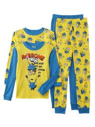 Minions Boys 4-Piece Awesome And We Know It Long Sleeve Pajama Set
