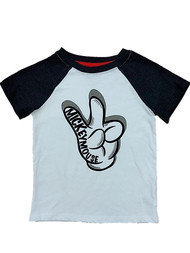 Disney Boys White Mickey Mouse Peace Sign T-Shirt Hippie Tee Shirt