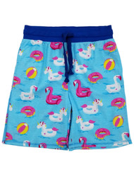 George Mens Pool Party Flamingo Unicorn Floatie French Terry Lounge Shorts