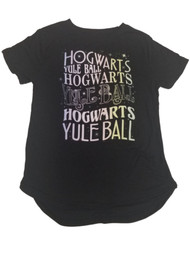 Harry Potter Junior Womens Colorful Black Hogwarts Yule Ball Tee Shirt T-Shirt