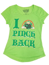 Junior Womens Green I Pinch Back St Patricks Day Tee Shirt T-Shirt Medium