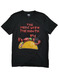 Marvel Mens Black Deadpool Taco Merc With The Mouth Graphic T-Shirt Medium