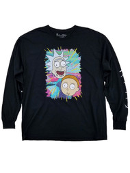 Rick and Morty Mens Black Graphic Tee Long Sleeve T-Shirt