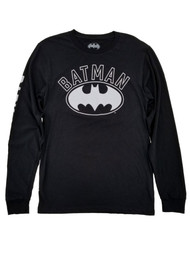 DC Comics Mens Black Batman Dark Knight Bat Symbol Long Sleeve T-Shirt