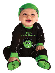 Infant Boys Lil Monster Frankenstein Green & Black 3pc Halloween Costume