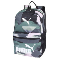 Puma 18.5" Pink & Green Camo Backpack with Tech Pocket, School Travel Bag