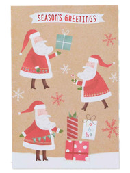 Brown Paper Santa Claus Gift Wrapper Holiday Christmas Cards