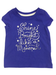 Infant & Toddler Girls Hanukkah Shine Bring Like A Menorah Blue T-Shirt