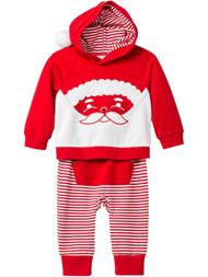 Infant Baby Boys Red Santa Claus Hoodie & Pants Set Christmas Outfit