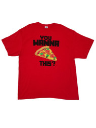 Mens Red You Wanna Pizza This Pixelated Novelty Graphic T-Shirt XX-Large