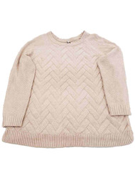 Womens Plus Light Tan Lattice Knit Soft Long Sleeve Warm Winter Sweater