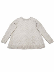 Womens Plus Beige Cream Lattice Knit Soft Long Sleeve Warm Winter Sweater