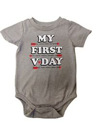 Infant Boys Gray My First V-Day Bodysuit Baby Valentines Creeper
