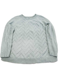 Womens Plus Light Green Lattice Knit Soft Long Sleeve Warm Winter Sweater