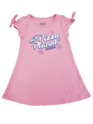 Disney Toddler Girls Toy Story Silver Shimmer Pizza Planet Pink Soft Dress