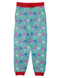 Mens Teal Christmas Pink Flamingo Jogger Pants Sleep Pants Pajama Bottoms