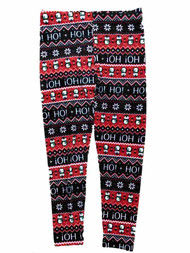 Junior Womens Plush Red Black Velvet Hoho Penguin Christmas Holiday Leggings XXL