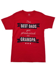 Mens Red The Best Dads Get Promoted To Grandpa Father's Day T-Shirt
