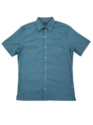 Mens Turquoise Storm Classic Fit Air Short Sleeve Button-Down Shirt S 14-14.5