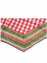 Red Checkered Deer Tree Snowflake Border Christmas Holiday Tree Skirt 50 Inch