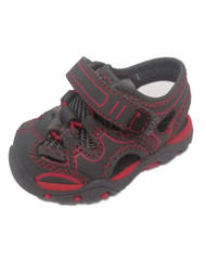 Infant Boys Strappy Gray & Red Sandals Baby Shoes 2
