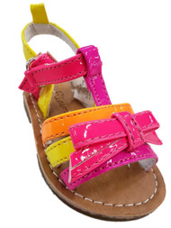 Infant Girls Neon Pink Yellow Orange Strappy Sandals Summer Baby Shoes
