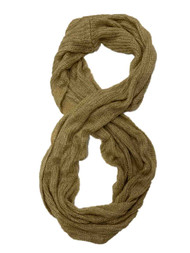 Womens Golden Tan Loop Knit Infinity Eternity Sparkle Scarf Envision Studio