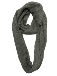 Womens Gray Sparkle Knit Infinity Eternity Loop Circle Scarf