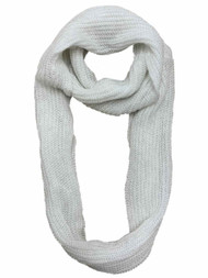 Womens Cream Sparkle Knit Infinity Eternity Loop Circle Scarf