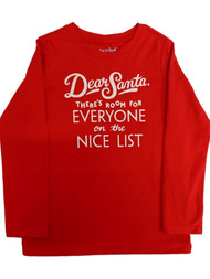 Infant Girls Red Dear Santa Everyone On The Nice List Christmas Shirt