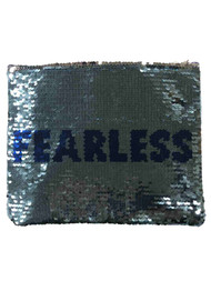 Disney Frozen Blue Flip Sequin Fearless Makeup Bag Elsa Purse Handbag Clutch