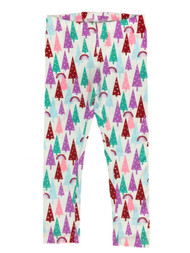 Infant & Toddler Girls White Christmas Tree & Rainbow Leggings Stretch Pants